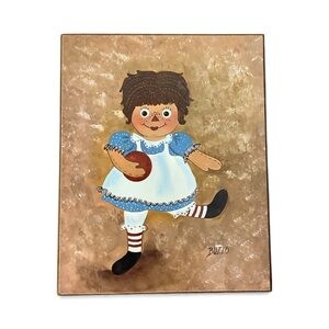 Vintage Raggedy Ann Plaque Signed
